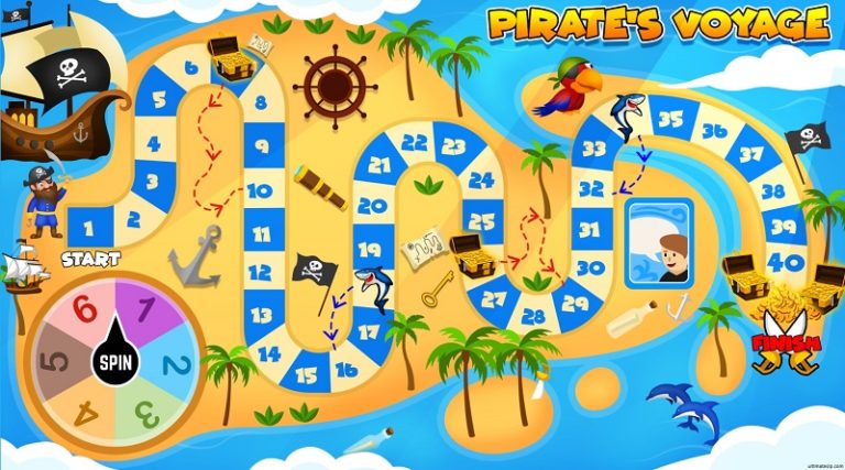 Pirate Board Game with Card Decks - Ultimate SLP