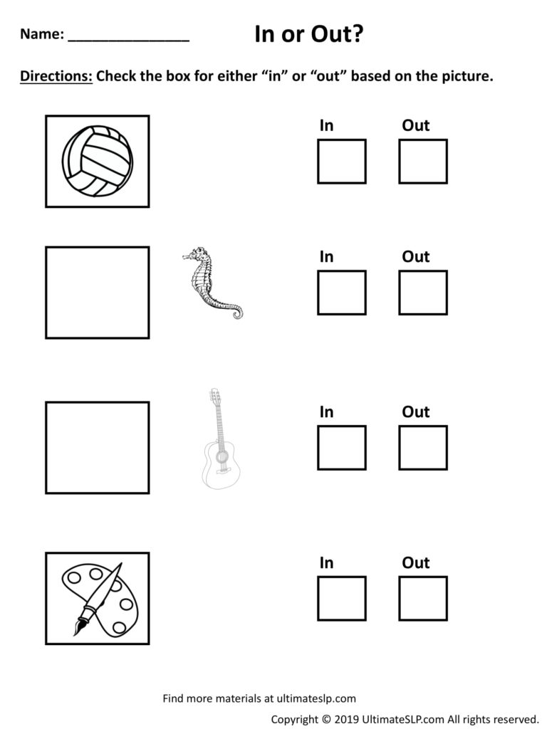 Worksheet Printable In And Out