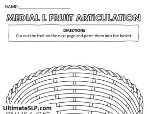 Fruit Articulation Medial L Worksheet - Ultimate SLP