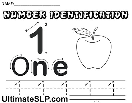 Number 1 Worksheet - Ultimate SLP